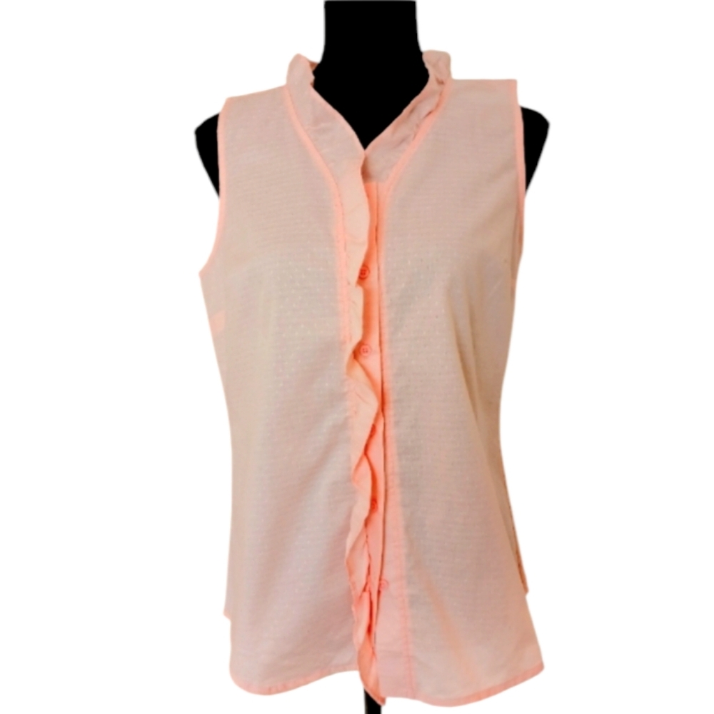NEW Banana Republic Factory Ruffle Cottagecore Sleeveless Blouse Sz 6 NWT - Picture 1 of 8